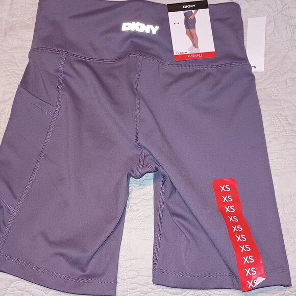 NEW DKNY Women's Pull-on Fitted Silhouette 7" Inseam Bike Shorts Purple - Picture 8 of 11